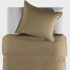 YELLOW Bettwäsche Percale, Perkal, 2 teilig, Uni Design, 100% Baumwolle ab 135x200 cm.
