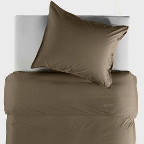 YELLOW Bettwäsche Percale, Perkal, 2 teilig, Uni Design, 100% Baumwolle ab 135x200 cm.