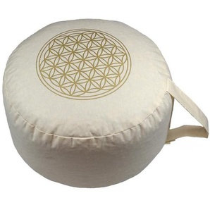 Yogakissen HERBALIND Blume des Lebens Gr. H: 16 cm Ø 28 cm, weiß Yogakissen Füllung 100% Bio-Dinkelspelz