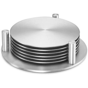 Zack Glasuntersetzerset Regio, Edelstahl, Metall, rund, Wohntextilien, Tischwäsche, Untersetzer
