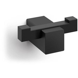 Zack Handtuchhaken Carvo Edelstahl, schwarz matt silber, Designer Zack Design, 2.6x6.5x4.5 cm