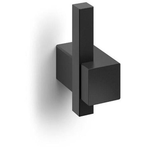 Zack Handtuchhaken Carvo Edelstahl, schwarz matt silber, Designer Zack Design, 6.5x2.3x4.5 cm