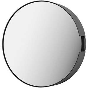 Zack Schlüsselkasten, Schwarz, Metall, Glas, 35x35x7 cm, Spiegelfront, Garderobe, Schlüsselboards & -kästen