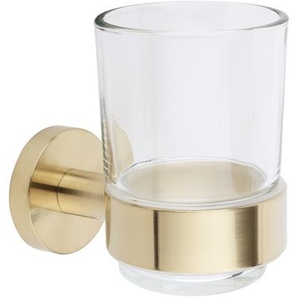 Zahnputzbecher inkl. Halterung – satiniertes Gold – Ayanna