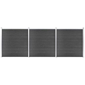 Zaunelement Set WPC 526x186 cm Schwarz