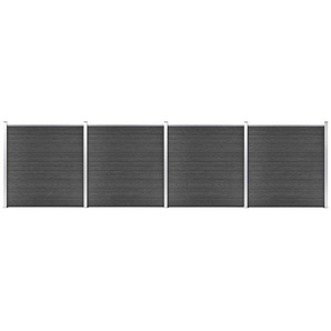 Zaunelement Set WPC 699x186 cm Schwarz