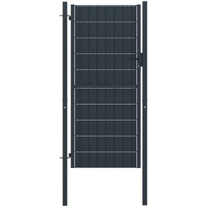 Zauntor PVC und Stahl 100x164 cm Anthrazit