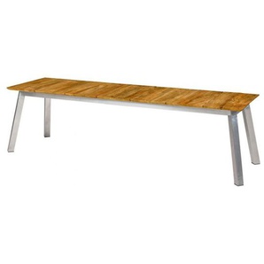 Zebra Bank Linax 162 cm, Edelstahlgestell mit recyceltem Teakholz