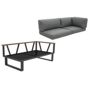 Zebra Belvedere 2-Sitzer Seitenteil Armlehne rechts, graphite - Tuva medium grey 3682-3672