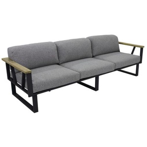 Zebra Belvedere 3-Sitzer Loungesofa, verstellbar, graphite - Tuva tweed grey 3681-3648
