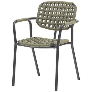 Zebra Stapelsessel Costa - grün Aluminium mit Ropegeflecht (100% Polypropylen)