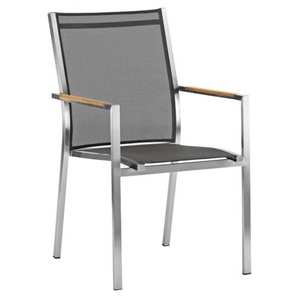 Zebra Stapelsessel One in Farbe dark grey , Edelstahlgestell mit Textilen 75% Polychlorid/25% Polyester