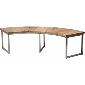 Zebra Süd Gartenbank Onyx , Natur , Holz, Metall , Recyclingholz, Teakholz , massiv, Hartholz , 3-Sitzer , 171x45x70 cm , Holzmöbel, Sitzgelegenheiten Holz, Gartenbänke Holz