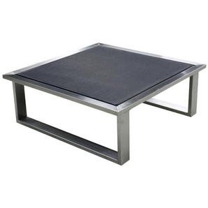 Zebra Süd Loungehocker Belvedere , Grau, Edelstahl , Metall, Textil , quadratisch , 73.5x28x73.5 cm , Loungemöbel, Lounge-Hocker