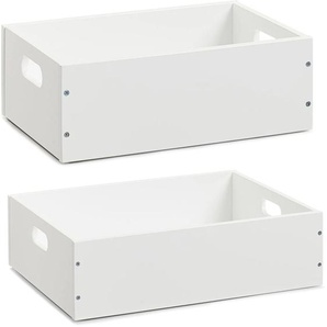 2x Zeller Aufbewahrung Box mit Deckel "Retro" weiß für 20 CD Kiste Karton Case 
