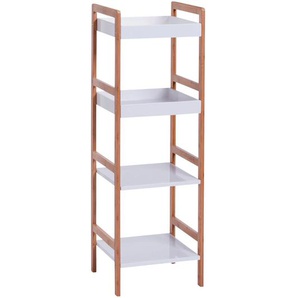 Badregal ZELLER PRESENT Bamboo Regale Gr. B/H/T: 36 cm x 110 cm x 33 cm, beige (natur, weiß) Badregale Regale