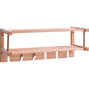 Garderobenleiste ZELLER PRESENT Garderobenhalter Gr. B/H: 60 cm x 24 cm, beige (natur) Haken mit Klapphaken