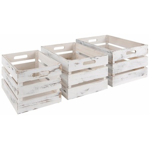 Kiste ZELLER PRESENT Aufbewahrungsboxen weiß Kiste Kisten Aufbewahrungsboxen (3er Set)