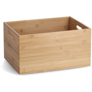Zeller Present Kiste, Natur, Holz, Bambus, Hartholz, 40x30x21 cm, Tragegriff, Ordnen & Aufbewahren, Aufbewahrungsboxen