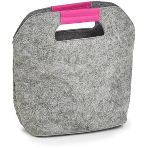 Kühltasche ZELLER PRESENT . Kühlboxen grau (grau, pink) Einkaufstaschen, Einkaufskörbe und Kühltaschen Kühlboxen Filz