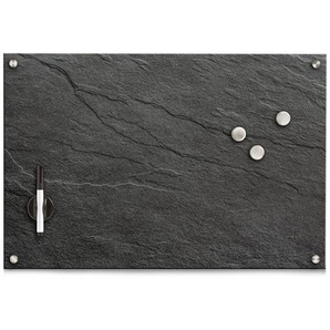 Zeller Present Memoboard, Anthrazit, Glas, 60x40x1.6 cm, Dekoration, Magnettafeln & Pinnwände, Memoboards