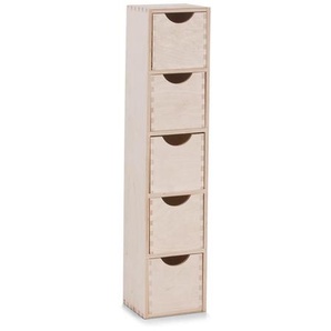 Zeller Present Regal, Natur, Holz, Birke, Hartholz, 5 Schubladen, 13x60x12 cm, Wohnzimmer, Regale, Bücherregale
