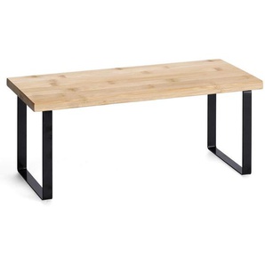 Zeller Present Regal, Natur, Schwarz, Holz, Metall, Bambus, 36x15.5x15.5 cm, Wohnzimmer, Regale, Bücherregale