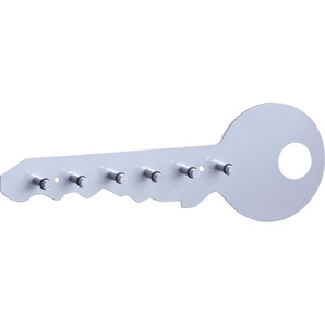 Schlüsselbrett ZELLER PRESENT Hakenleisten Gr. B/H/T: 35 cm x 12 cm x 4 cm, grau (alugrau) Schlüsselaufbewahrung