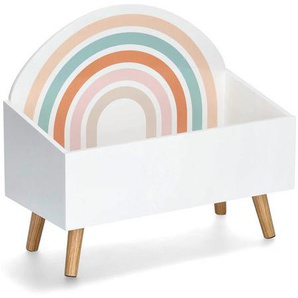 Zeller Present Spielzeugtruhe Rainbow, Natur, Weiß, Holz, Kiefer, 58x28x52 cm, Ordnen & Aufbewahren, Truhen