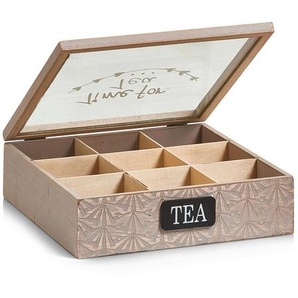 Zeller Present Teebeutelhalter, Natur, Holz, 24x24x8 cm, Kaffee & Tee, Tee- & Kaffeezubereitung, Tee-Zubehör