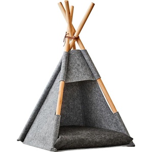 Tierhaus ZELLER PRESENT Katzenzelt Tipi Tierhäuser Gr. B/H/T: 44 cm x 45 cm x 42 cm, grau Katzenkörbe -kissen Tierhäuser