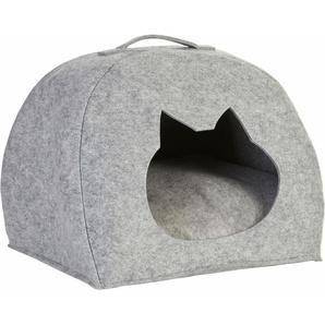 Tierkorb ZELLER PRESENT Tierbetten Gr. B/H/L: 38 cm x 33 cm x 45 cm, grau Katzenkörbe -kissen Tierbetten Filz, 45x38x33 cm
