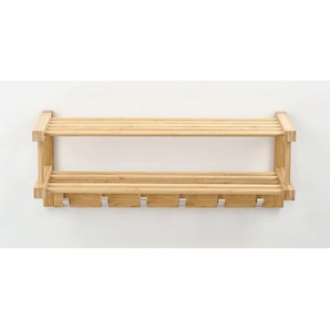 Zeller Wandgarderobe Bambus naturfarben 60 x 24 x 24 cm