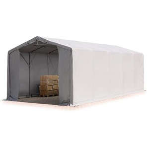 Zelthalle 6x10m Lagerzelt Industriezelt 3m Seitenhöhe pvc Plane 850 n grau 100% wasserdicht Ganzjahreszelt mit Reißverschlusstor