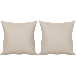 Zierkissen 2 Stk. Creme 40x40 cm Mikrofasergewebe