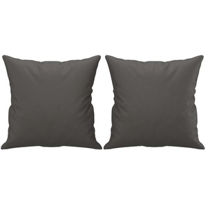 Zierkissen 2 Stk. Grau 40x40 cm Kunstleder