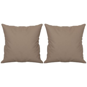 Zierkissen 2 Stk. Taupe 40x40 cm Mikrofasergewebe