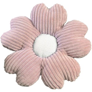 Zierkissen, Rosa, Weiß, Textil, Blume, Füllung: Polyester, Blume, AZO-frei, Bsci, bügelfrei, pflegeleicht, langlebig, Wohntextilien, Kissen, Dekokissen