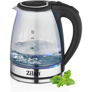 Zilan - Glas Wasserkocher Blaue LED-Beleuchtung 1,8 Liter 1800 Watt Wasseraufbereiter