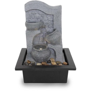 Zimmerbrunnen Tischbrunnen FoStonewall mit warmweißer LED 29cm hoch 10867
