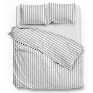ZO HOME Bettwäsche Banda-di-Lino, Renforcé, 3 teilig, Bettwäsche aus 100% Baumwolle, hochwertiges Renforcé