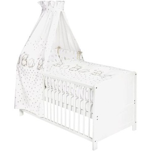 Zöllner Gitterbettset Igelchen, Weiß, Textil, 3-teilig, Tier, Füllung: Polyester, 100 cm, Made in Germany, Oeko-Tex® Standard 100, schadstoffgeprüft, Babyheimtextilien, Babybettausstattung, Gitterbettsets