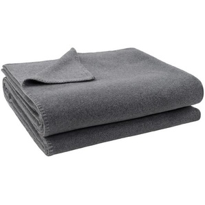 Zoeppritz Fleecedecke Soft-Fleece, Grau, Textil, Uni, 160x200 cm, Textiles Vertrauen - Oeko-Tex®, Kettelrand, pflegeleicht, Wohntextilien, Decken,