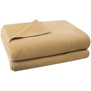 Zoeppritz Fleecedecke Soft Fleece, Hellbraun, Textil, Uni, 160 cm, Kettelrand, pflegeleicht, Wohntextilien, Decken, Fleecedecken
