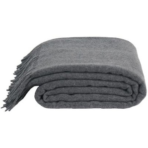Zoeppritz Wohndecke zoeppritz since 1828, Anthrazit, Dunkelgrau, Textil, Uni, 140 cm, Fransen, Wohntextilien, Decken, Kuscheldecken