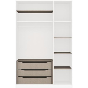 Zubehörpaket Drehtürenschrank KiYDOO I 5-teilig Beige 136 cm Breite 3-türig Spanplatte Modern