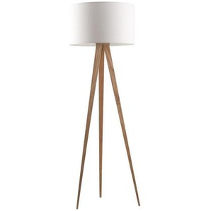 Zuiver Stehleuchte Tripod, Natur, Metall, Textil, 157 cm, Touch-Schalter (on/off), Lampen & Leuchten, Innenbeleuchtung, Stehlampen, Stehlampen