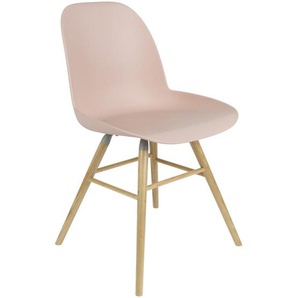 Zuiver Stuhl , Altrosa , Holz, Metall, Kunststoff , Esche,Esche , massiv , A-Form , 49x81.5x55 cm , abwischbar , Esszimmer, Stühle, Esszimmerstühle