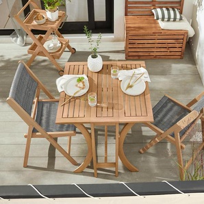 Zusammenklappbares Balkon-Set »Lenja« mit Textilgeflecht  - grau -