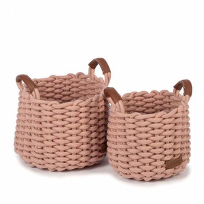 Zwei Aufbewahrungskörbe Korbo, in rose, 23 und 28 cm Durchmesser, von KidsDepot